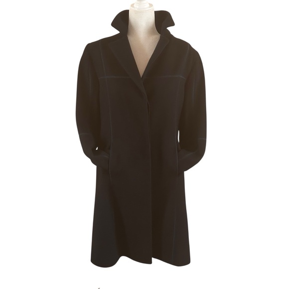 Fleurette coat cashmere blend loro PIANA womens sz 12 navy blue classic luxury - Picture 16 of 16